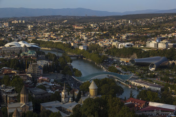 Panoramic view of the center of Tbilisi, October 2019, Georgia