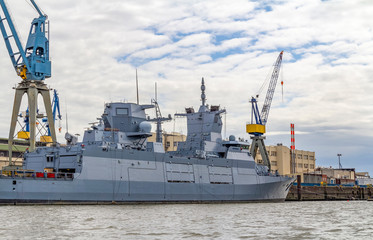 military ship in Hamburg