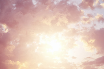 Abstract sky background with sunlight.