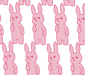 Fototapeta premium うさぎ 怒り 白
