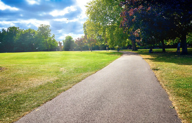 Landscape of a London park on a sunny day