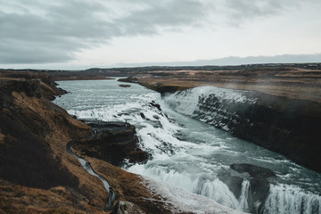 Fototapeta na wymiar Gullfoss falls waterfall in Iceland
