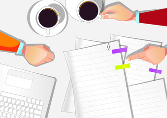 business process coffee laptop sheets for notes list of notes