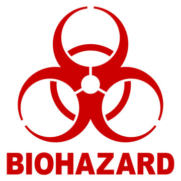 gz599 GrafikZeichnung - german: Biogefährdung Symbol. english: text / red biohazard icon. biological hazard warning sign - simple template isolated on white background - square xxl g8732