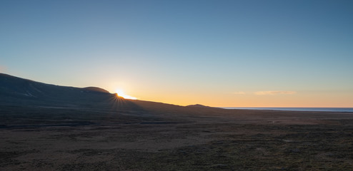 view from old vulcano in iceland looking over lava fields