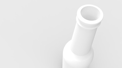 3d rendering of a white bottle isolated in studio backgorund