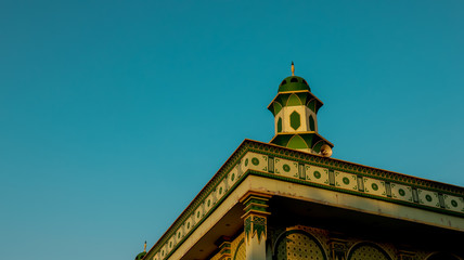 Mosque with beautiful shapes with blue sky