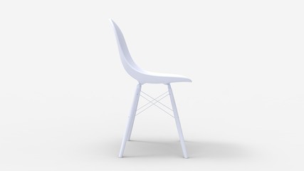 3d rendering of a design chair isolated in a studio background