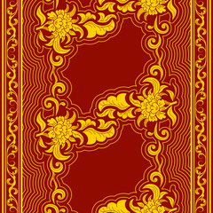 Seamless pattern Chinese flower motif template. Oriental traditional element.