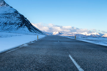 country road on a winter day