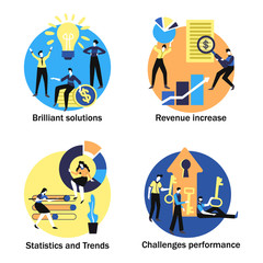 Fototapeta premium Business Analytics Concept Set 