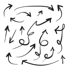 Arrows icons hand drawn vector editable set