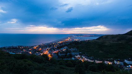 Chesil Bank at night