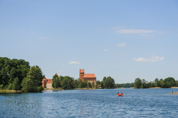 Trakai Historical National Park, UNESCO. Trakai Island Castle, Galve lake.