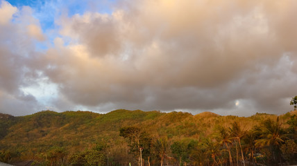 views of the hills in the city of Yogyakarta Indonesia