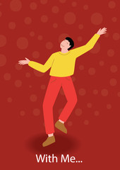 Fototapeta na wymiar a dancing man. Illustration for use in invitation design, greeting cards, sales advertising, product printing, etc.