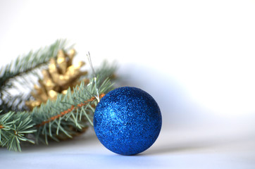 Christmas still life, New year photo with Christmas ball