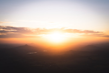 Sunrise view from Jested Mountain, Liberec, Czech Republic