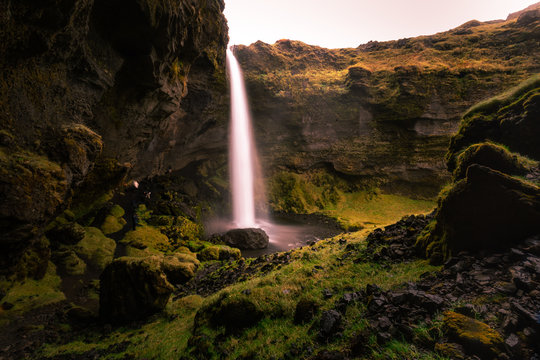 Kvernufoss waterfall in South Iceland. © Jorge Argazkiak