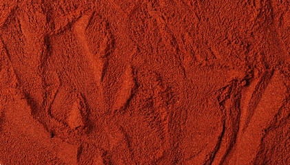 Red paprika powder background and texture