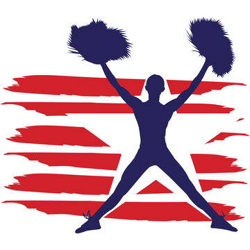 Cheerleading flag, American Flag, Fourth of July, 4th of July, Patriotic, Cricut Silhouette Cut File, Cutting file