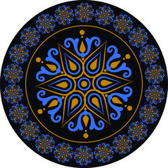 Round frame decorated with ottoman motifs.