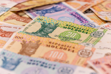 Obraz na płótnie Canvas Moldovan leu. MDL banknotes