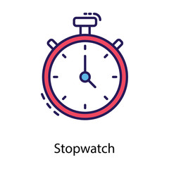  Stopwatch Flat Vector 