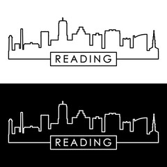 Fototapeta premium Reading skyline. Linear style. Editable vector file.