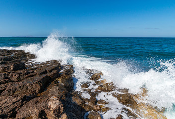 the coastline in Crete Greece near Hersonissos