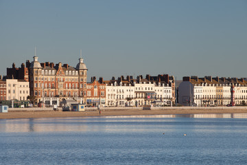 Fototapeta na wymiar Weymouth Seafront on an early Spring Day