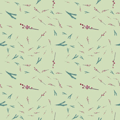 Cute gouache winter seamless pattern. 2020 new year