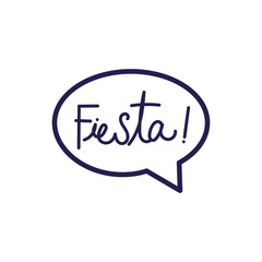 speech bubble message with fiesta word