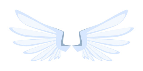 Cartoon white eagle wings knight item isolated