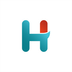Colorful Creative Letter H Logo Design Vector Template. Colorful ALphabet H Logo. Tech Letter H Typeface.