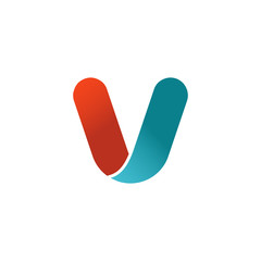 Colorful Creative Letter V Logo Design Vector Template. Colorful ALphabet V Logo. Medical Letter V Typeface.
