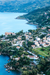 Stunning view of the coastline in Cefalù on Sicily in Italy