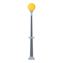 Street light cartoon isolated on white background. Modern and vintage street light. Elements for landscape construction. Vector illustration for any design.