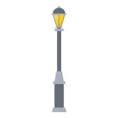 Street light cartoon isolated on white background. Modern and vintage street light. Elements for landscape construction. Vector illustration for any design.