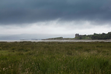 Fototapeta premium Scottish Castle on the coast of Argyll in Scotland 