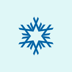 Snow flake logo symbol - winter Christmas cold ice decorative geometric shape crystal 