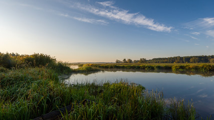 Rzeka Narew, Wieś nad Narwią, Krajobraz wiejski Podlasia © podlaski49