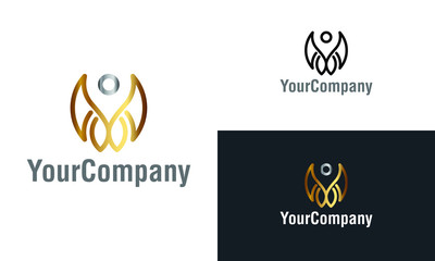 Creative floral and bird logo design template. Simple minimalist template graphic illustration. Creative vector emblem, for icon or design concept.