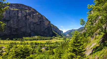 Fototapeta na wymiar Lauterbrunnen Valley in Switzerland