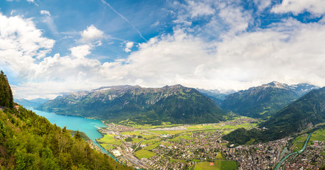 Fototapeta na wymiar Panoramic view of Interlaken