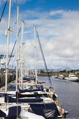 The Docks and Marina in Port Glasgow in the West of Scotland on a summers day