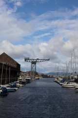 The Docks and Marina in Port Glasgow in the West of Scotland on a summers day