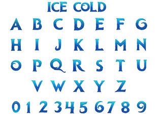 Ice Cold Alphabet - 3D Illustration