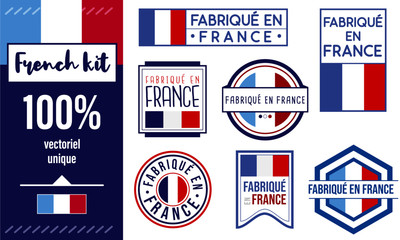 Fototapeta premium Logo / Label / sticker / Fabriqué en France 