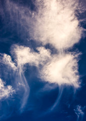 White clouds in the blue sky cloudscape